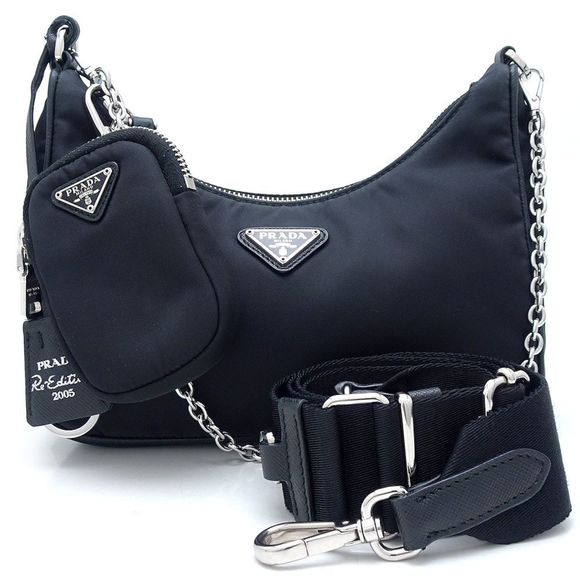 PRADA Prada Re-Edition 2005 Re-Nylon 1BH204 2Way Bag Nylon x Leather NERO Bla... - Picture 10 of 10